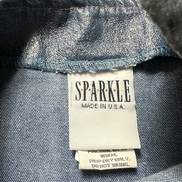 Vintage Toddler Girl Sparkle Brand Half Zip Faux Leather Metallic Tank Size 4 - Picture 12 of 13